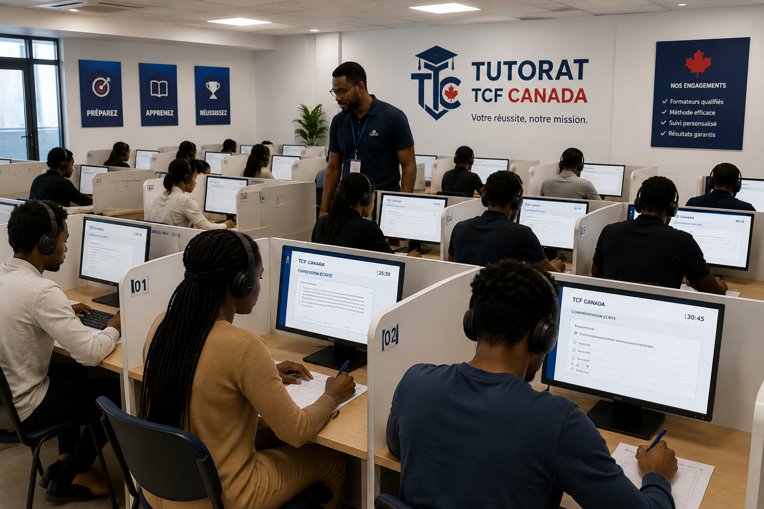 Étudiant qui se prépare au TCF Canada